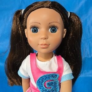 Glitter Girl Brunette with Blue Eyes